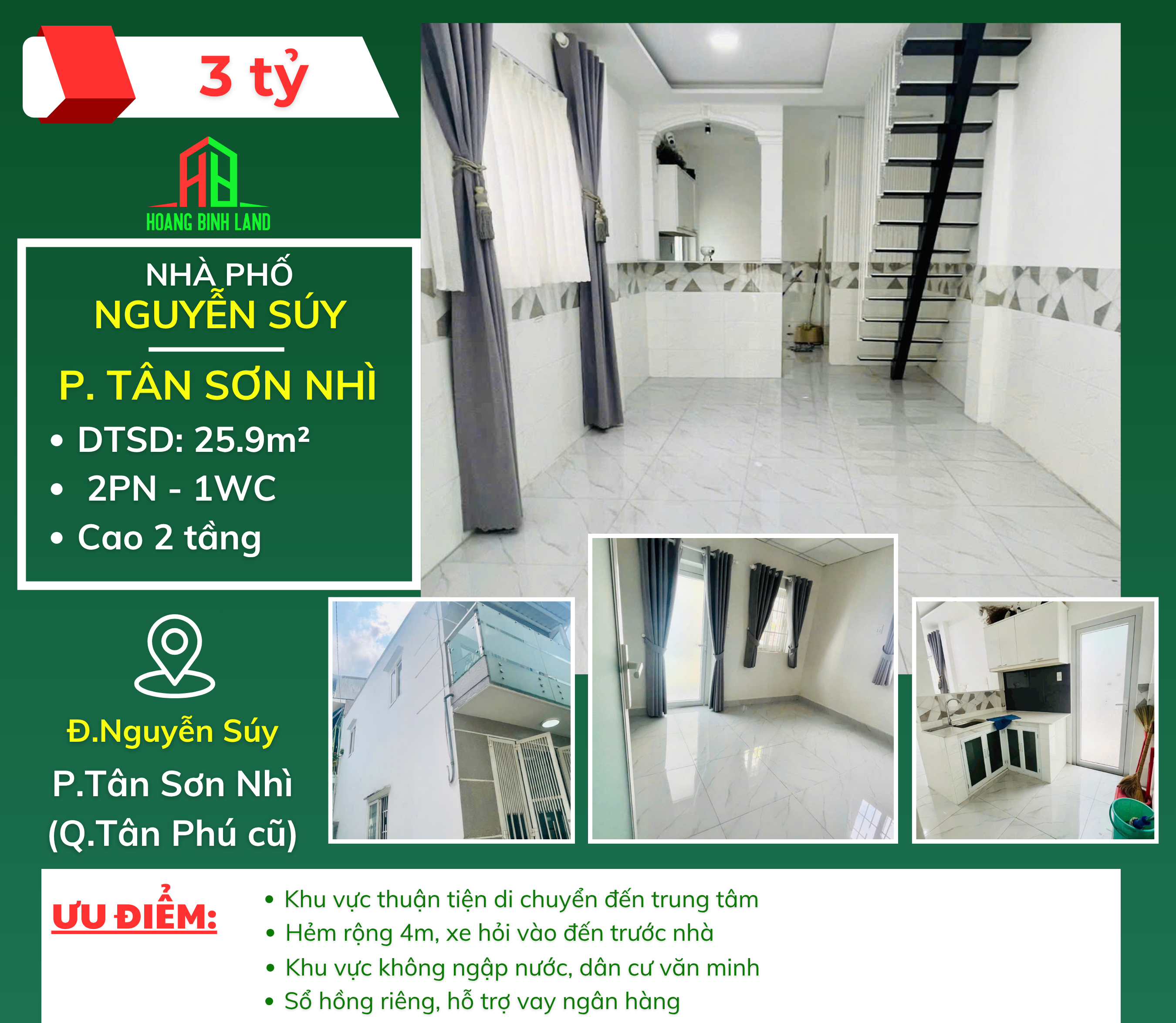 BÁN NHÀ PHỐ ĐƯỜNG NGUYỄN SÚY (QUẬN TÂN PHÚ CŨ)